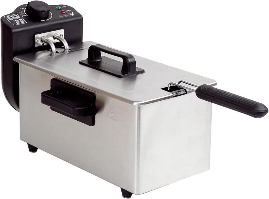 Friteuse Keukenapparaat Lekkere Snacks Maken Temperatuurregeling 3 Liter Zilver