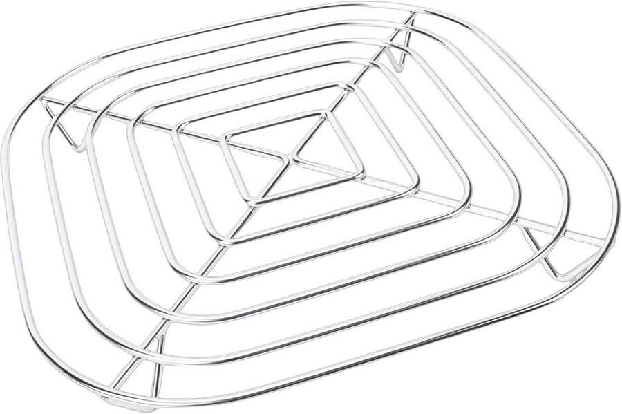 Friteuse Kookrek Bakrek Stoomrek Gelijkmatig Bakken Roestvrij Staal Voedingskwaliteit 21 x 21 x 3 cm Zilver