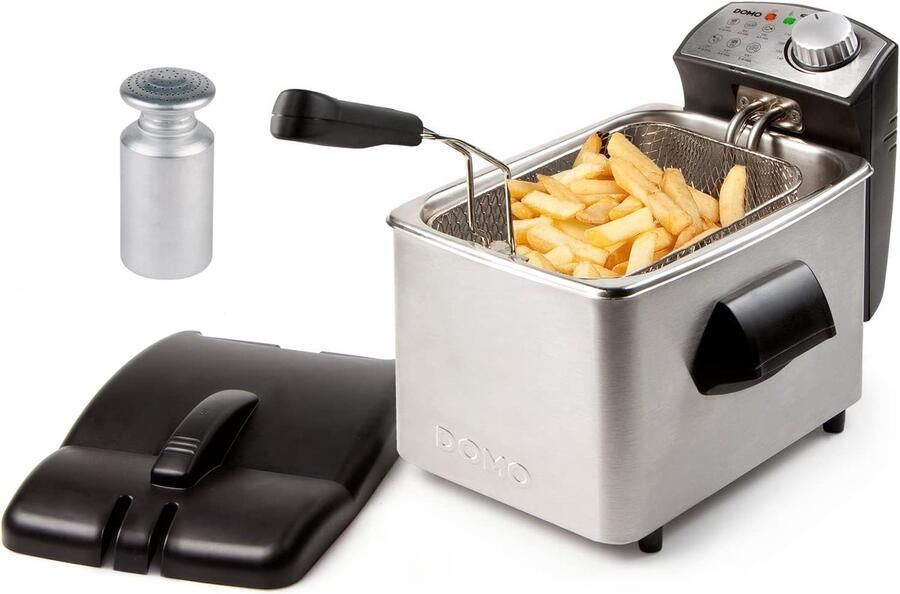 Friteuse Koude Zones RVS Frituurpan Thuis Frituren Extra Grote Mand 4 Liter Inhoud Groen