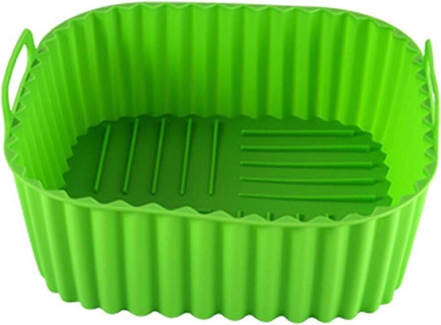 Friteuse Mand Bakvorm Accessoire Gelijkmatig Koken Dubbele Handgrepen 21 cm Vierkant Groen