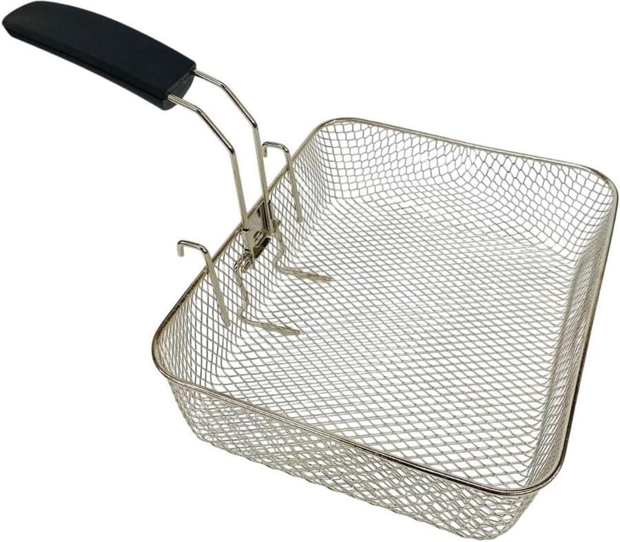 Friteuse Mand Frituurmand Extra Groot Grote Porties Frituren Speciaal voor Dual Basket 12 Koppen Capaciteit Bruin
