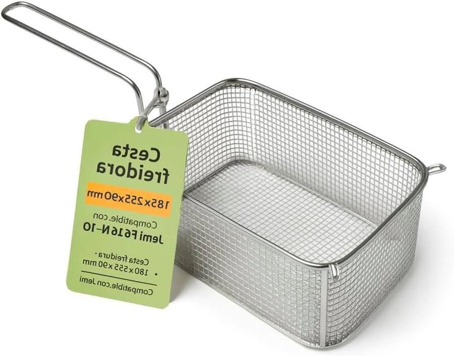 Friteuse Mand Frituurmand Gastronorm Frituren Bereidingen Roestvrij Staal 18.5x25.5x9 cm Zilver
