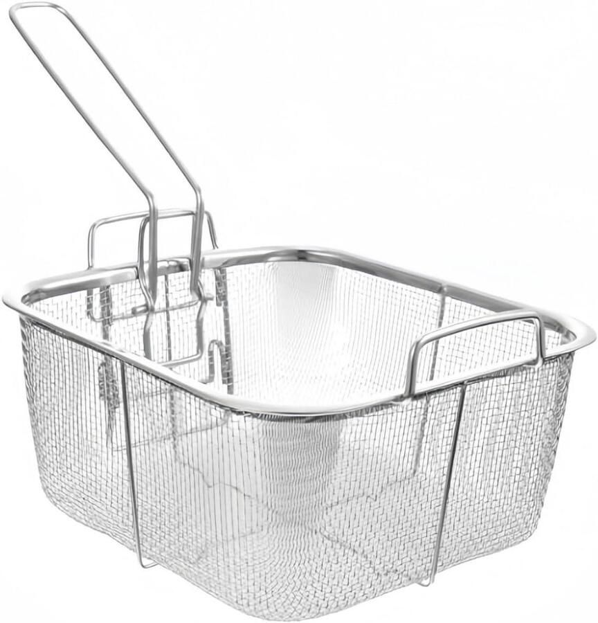 Friteuse Mand Keukenmand Lekker Eten Opvouwbaar Handvat 19.8 cm Vierkant Zilver