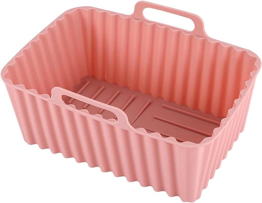 Friteuse Mand Siliconen Bakvorm Makkelijk Schoonmaken Herbruikbaar Ontwerp Groot Formaat Roze