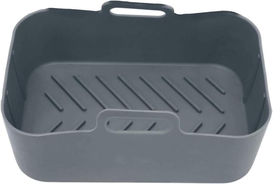 Friteuse Mand Siliconen Pan Liner Airfryen Hittebestendig 19.5 x 12.7 x 7 cm Grijs