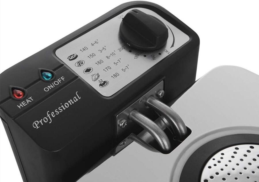 Friteuse met 4 Frituurmanden 2000W Roestvrij Staal 4 Liter