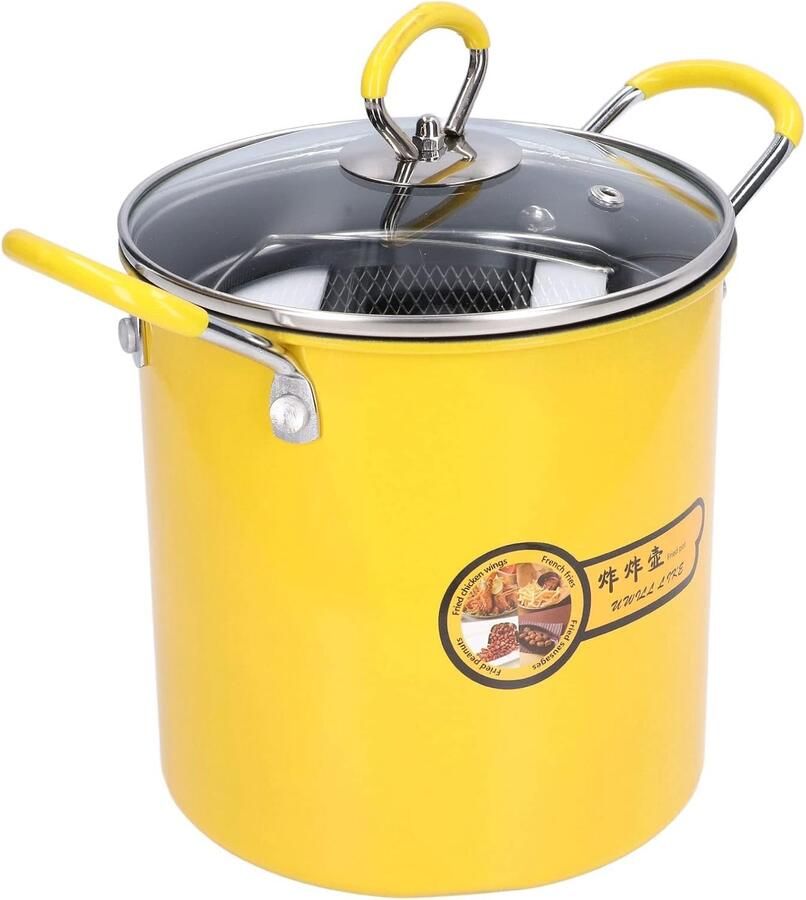 Friteuse met Mand Roestvrij Staal 3L Mini Frituurpan met Siliconen Handgreep Voor Thuisgebruik