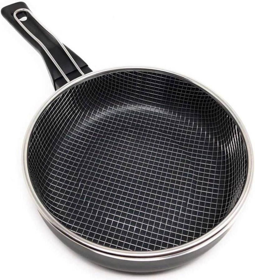Friteuse met Mandje Koekenpan Aluminium en Staal Inductie Ø 24 cm Zwart