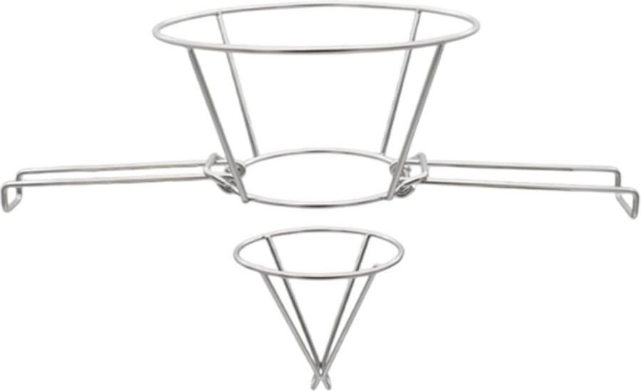Friteuse Oliefilter Zeefbeugel Frituurpan Olie Filteren Opvouwbare Armen 48.5x23.5 cm Zilver - Foto 1