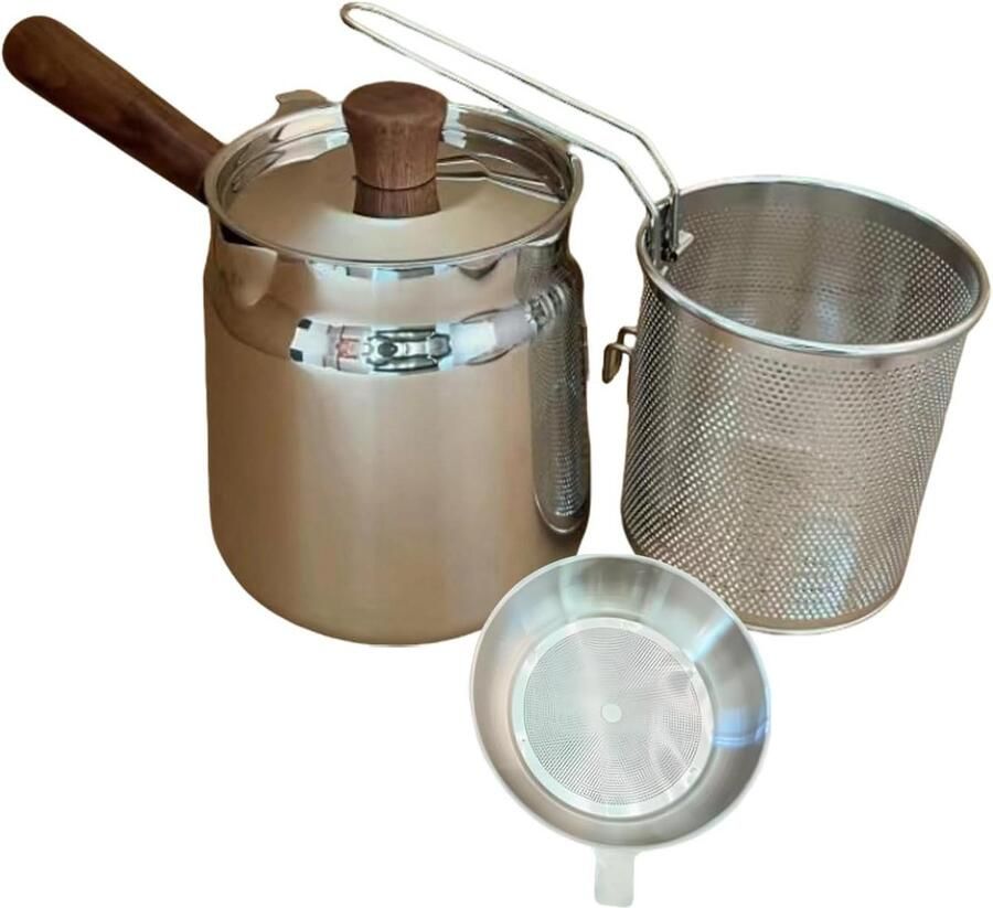 Friteuse Pan Keuken Accessoire Gezond Koken Vet Reductie Systeem 25x14x25 cm Zilver
