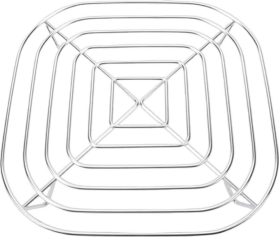 Friteuse Rack Bakrek Gelijkmatig Bakken Voedselveilig Roestvrij Staal 21 x 21 x 3 cm Zilverkleurig