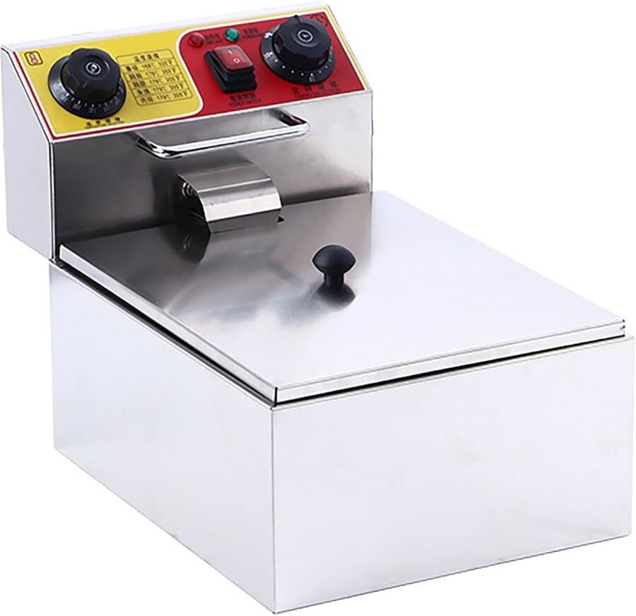 Friteuse RVS Frituurpan Elektrisch Thuis Frituren Intelligente Temperatuurcontrole 6 Liter Zilver
