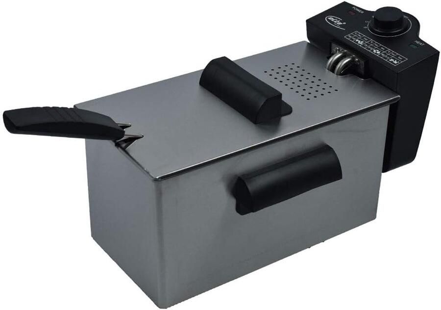 Friteuse RVS Frituurpan Lekkere Snacks Traploos Instelbaar 3 Liter Zilverkleurig