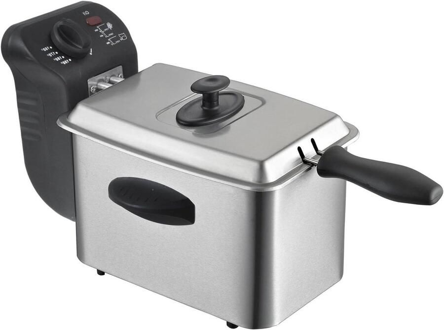 Friteuse RVS Kleine friteuse Lekker koken Afneembare binnenkant 20 liter Zilver