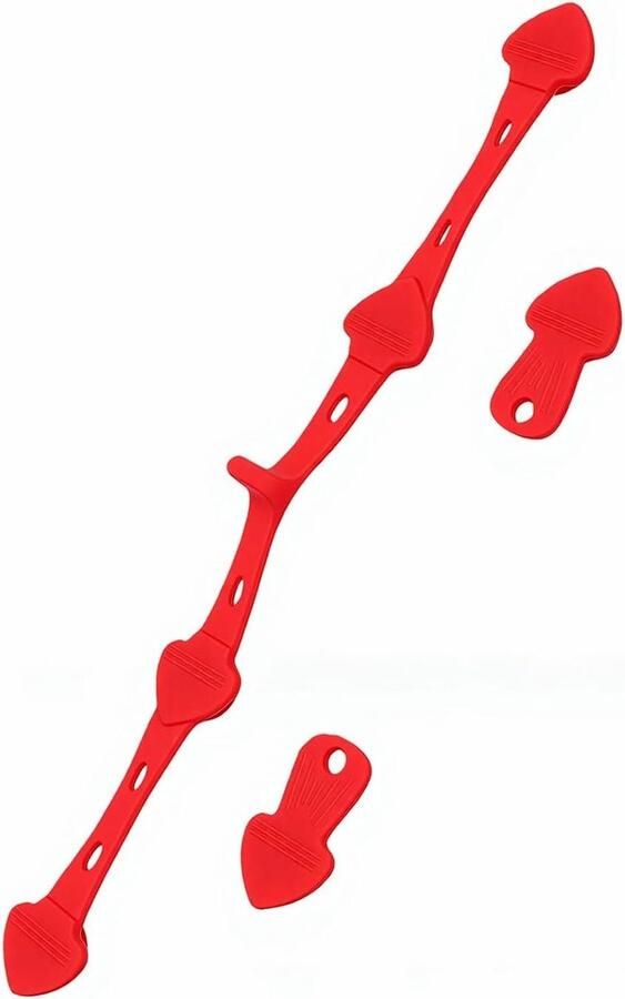 Friteuse Siliconen Clip Bakpapier Houder Stabiliseren Kookingrediënten Hittebestendig Siliconen 12.5 x 10 x 1.5 cm Rood