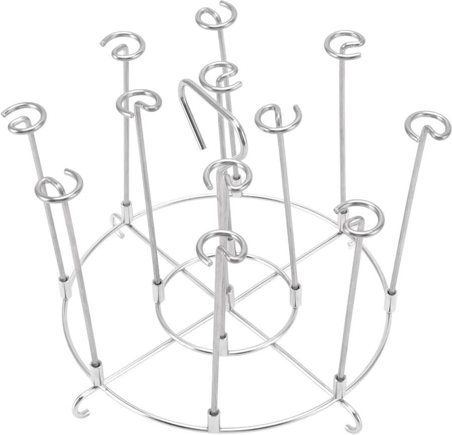 Friteuse Spies Stand Verticale Spieshouder Kebab Grillen Roestvrij Staal 18.5 cm Zilver