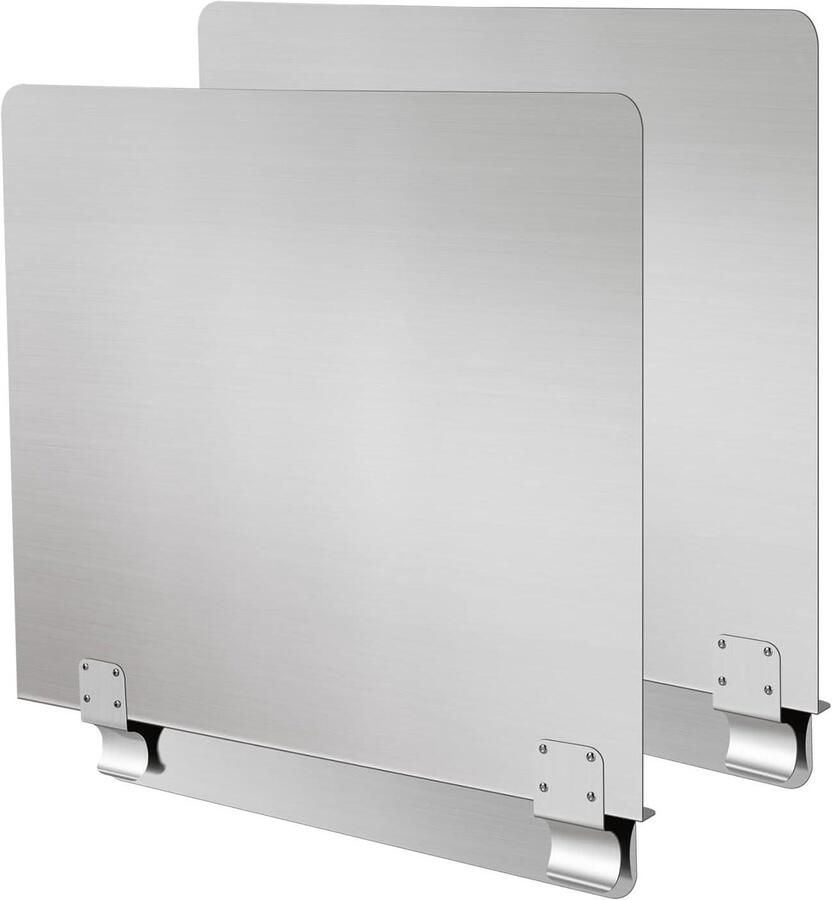 Friteuse Splash Guard Vetspat Beschermer Schoon Koken Roestvrij Staal 2 stuks Zilverkleurig