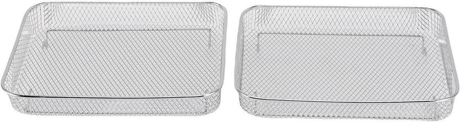 Friteusemand Keukenmand Grillmand Koken en Bakken Vaatwasmachinebestendig 29.5 x 25.5 x 4 cm Zilver