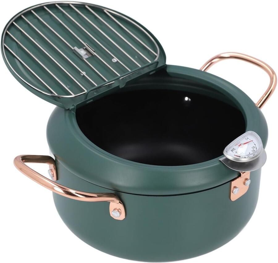 Friteusepan Kookpot Frituren en meer Met thermometer 28 x 22 x 13 cm Zwart