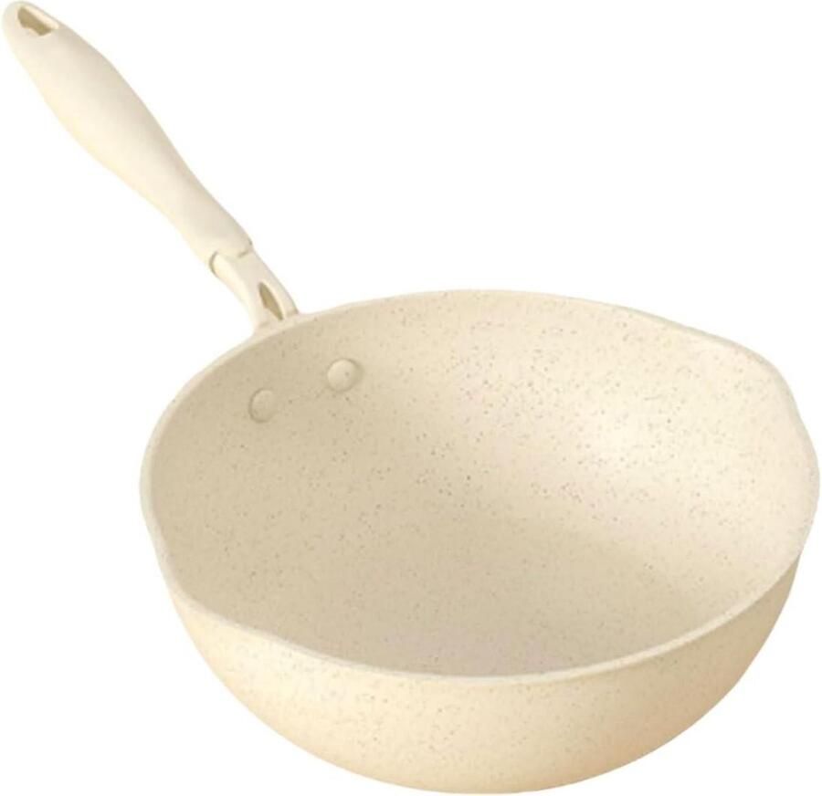 Frituur Pan Koekenpan Braying Pan Huishoudelijk Koken Antiaanbaklaag 28 cm Geel