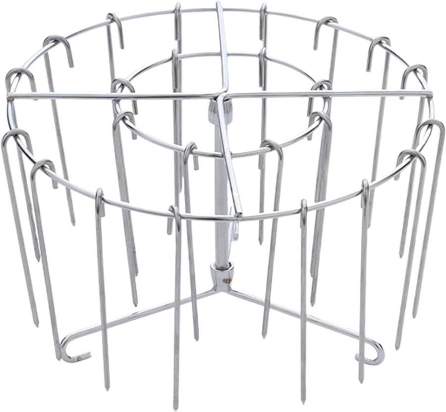 Frituurbalk Roestvrij Staal Vleesstandaard Grill Verticaal Koken Gelijkmatige Warmteverdeling 16 x 10 cm Zilverkleurig
