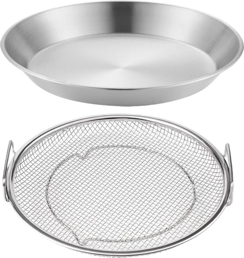 Frituurfilter set Olie afvoer Koken en frituren Robuust roestvrij staal 18 20 22 cm Zilver