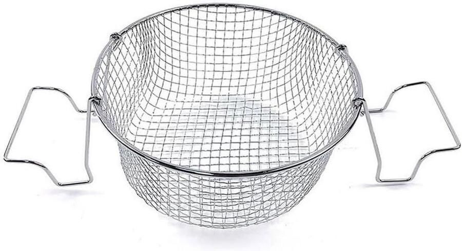 Frituurmand Friteuse mand houder Frituren en afgieten Gelijkmatig rasterpatroon 24 cm Zilver