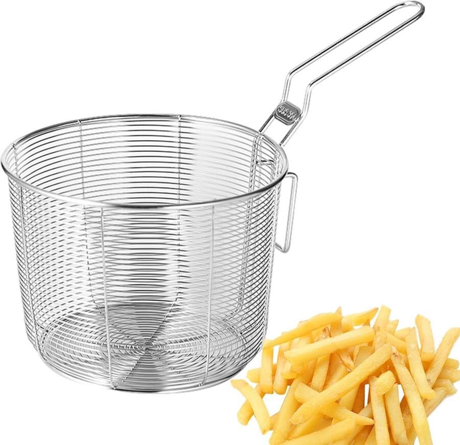 Frituurmand Keukenmand Zeef Frituren Koken Roestvrij Staal 24 cm Breed
