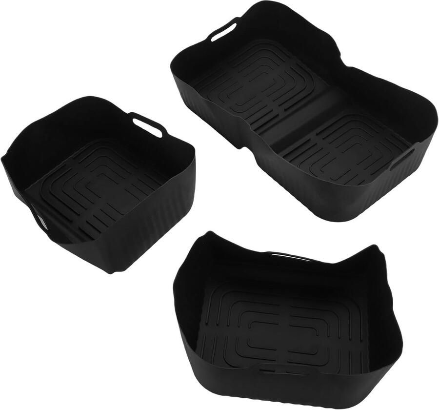 Frituurmand Liners Airfryer Accessoires Koken en Bakken Hittebestendig Siliconen 104L Compatibel Zwart