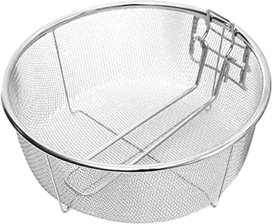 Frituurmand Metaal Friteuse Zeef Frituren Zeven Dubbele Haak Handvat 23x23cm Zoals Getoond