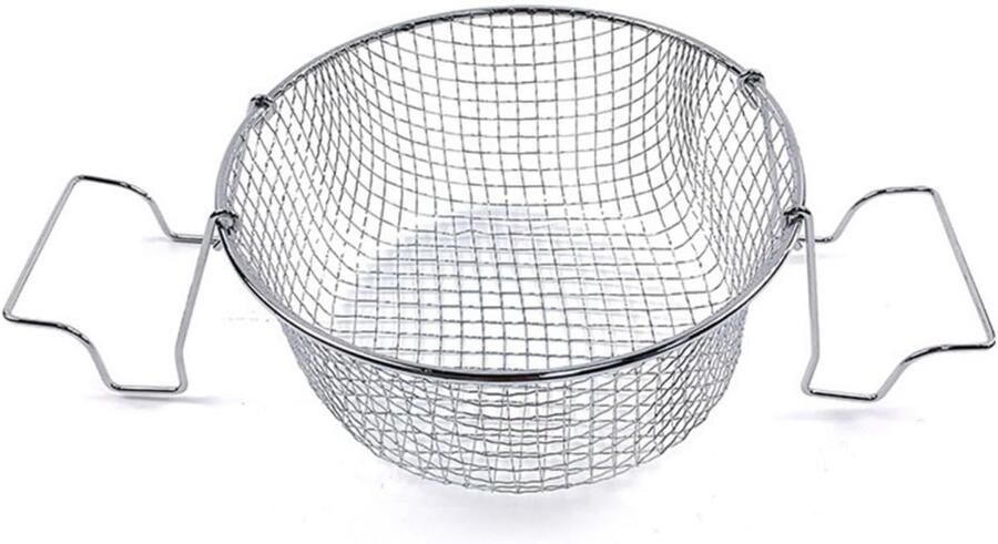 Frituurmand Roestvrijstaal Keukenmand Gaas Multifunctioneel Koken Efficiënte Oliedrainage 24 cm Diameter Zilver