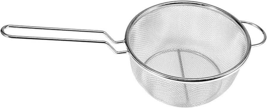 Frituurmand Ronde Snackhouder Zeef Keuken Koken Roestvrij Staal Universeel Zilver