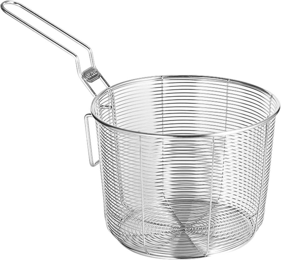 Frituurmand RVS Frietmand Keukenzeef Frituren en Koken Anti-verbrandingshandgreep 242L x 125B x 119H cm Zilver