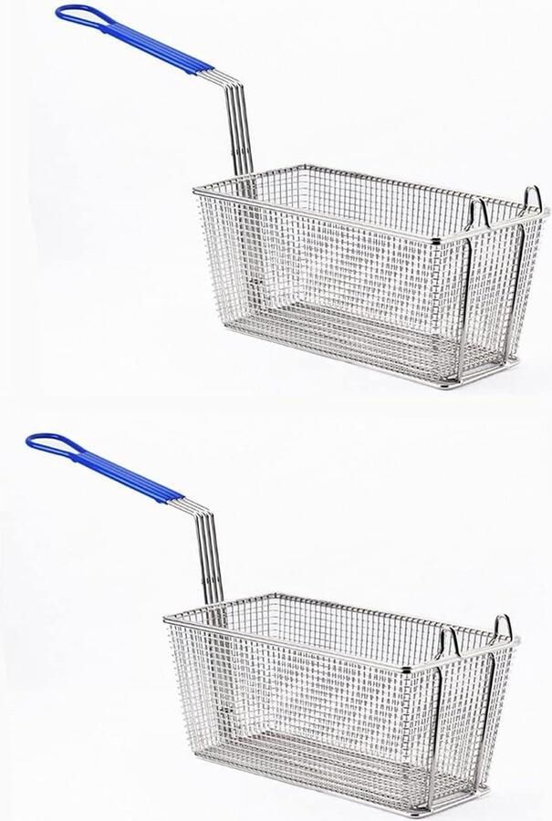 Frituurmand RVS Keukenmand Kookmand Lekker Koken Versterkt Ontwerp 2 Stuks Zilver Blauw