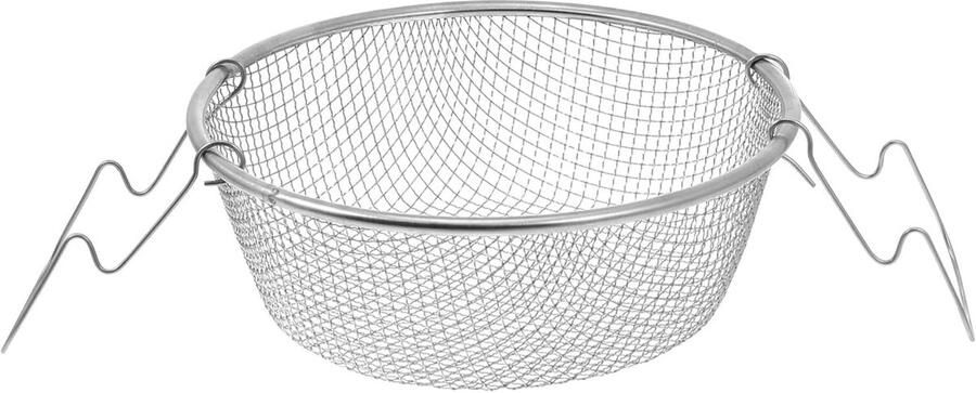 Frituurmand RVS Keukenmand Snackmand Frituren Koken Braden Stevig Handvat 22x22x22 cm Zilver