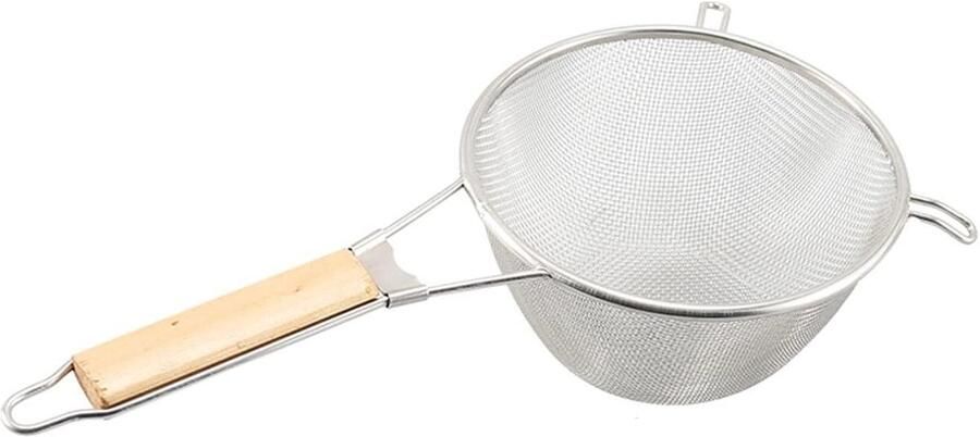 Frituurmand RVS Keukenmand Zeef Frituren en Koken Lange Handgreep N.v.t. Zilver