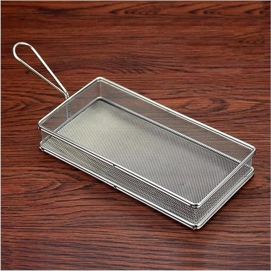 Frituurmand Zeefmand Keukenmand Frituren en Koken Roestvrij Staal 25.5 cm Zilver