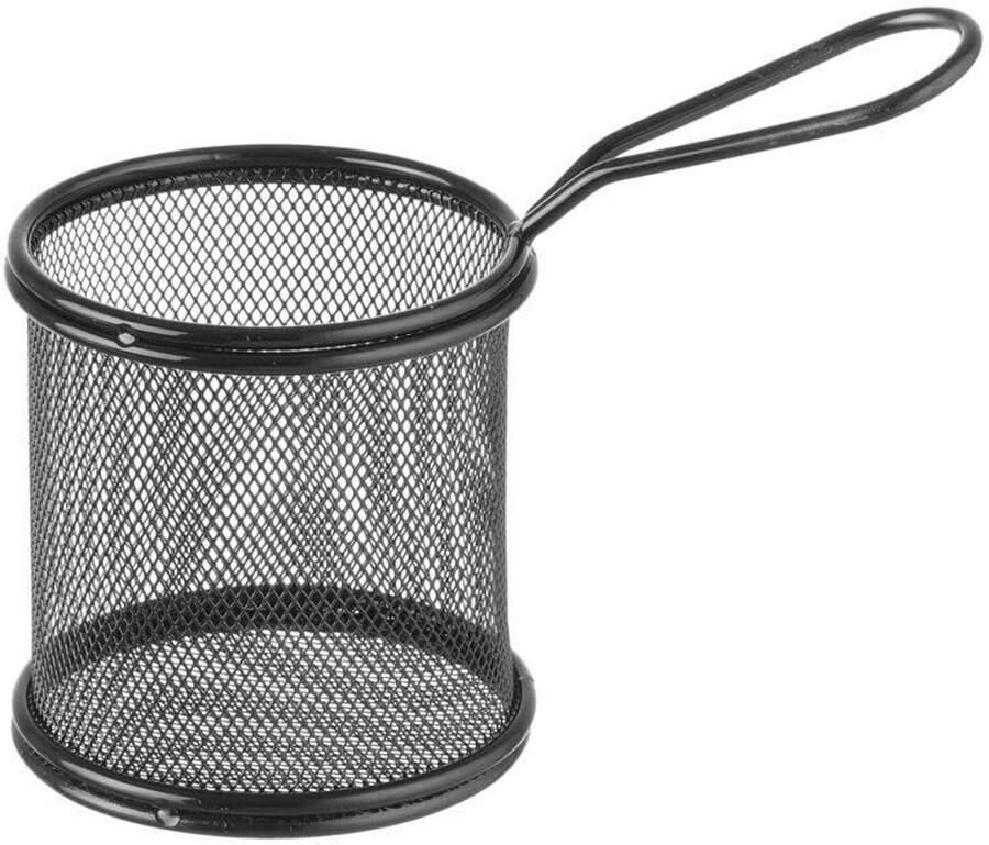Frituurmandjes Snackmandjes Display Presenteren Snacks Matzwarte Coating 9x9x15 cm Zwart
