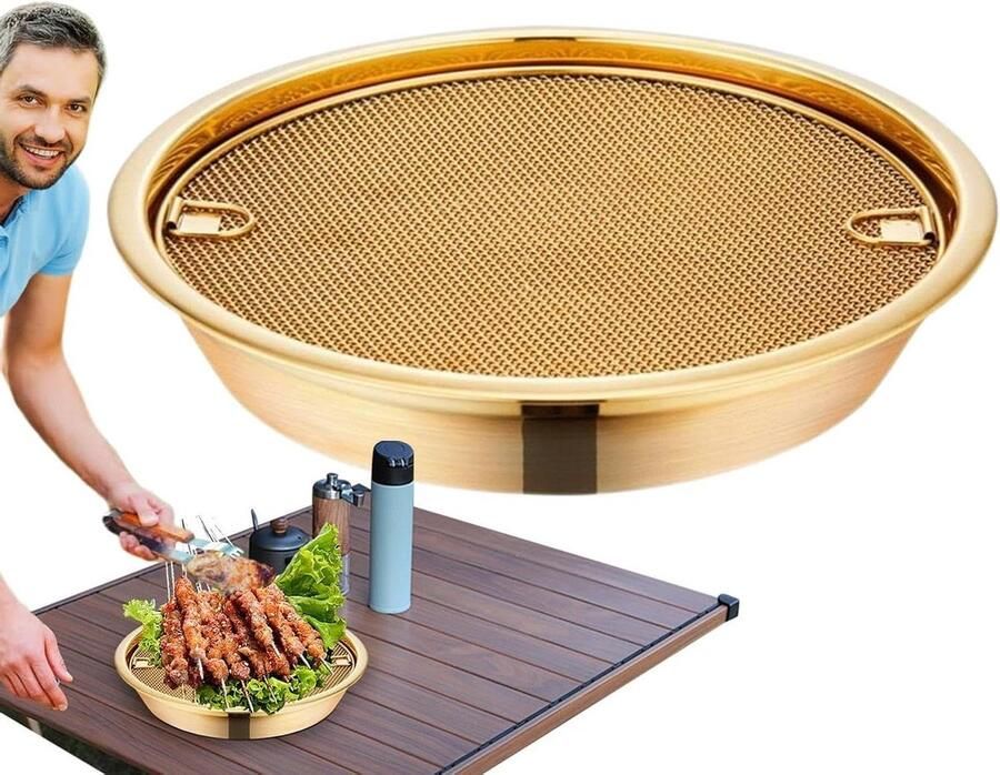 Frituurolie Afdruiprek Gaas Afvoerpan Frituren en Grillen Efficiënte Olie Scheiding 27.9 x 27.7 x 5.6 cm