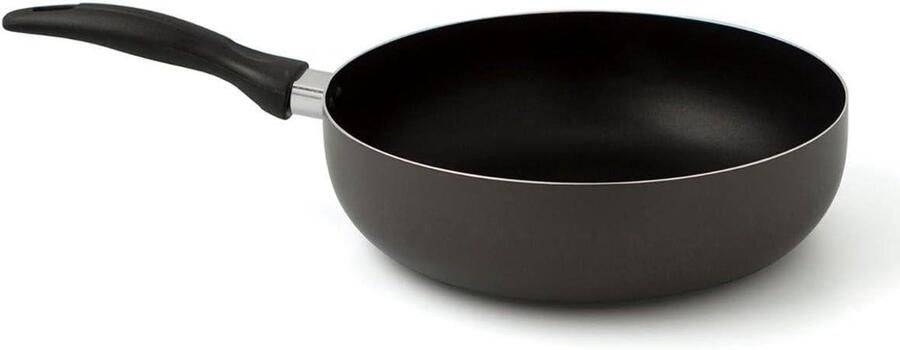 Frituurpan Aluminium Koekenpan Pan Frituren Thuis Anti-aanbaklaag Binnenlaag 28 cm Grijs
