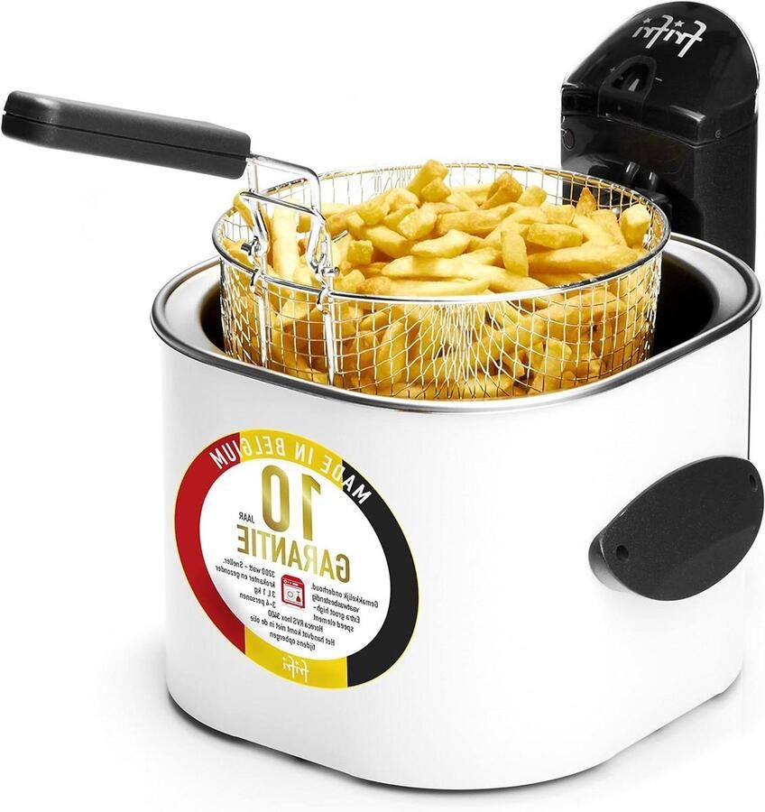 Frituurpan Friteuse Lekker Frituren Afneembare Oliekan 3 liter Wit
