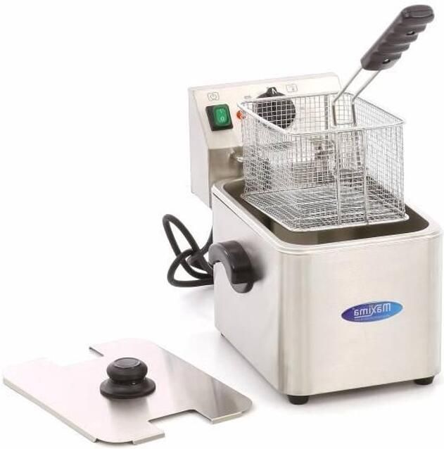 Frituurpan Friteuse Luxe Frituren RVS Tafelmodel 4 Liter Zilver