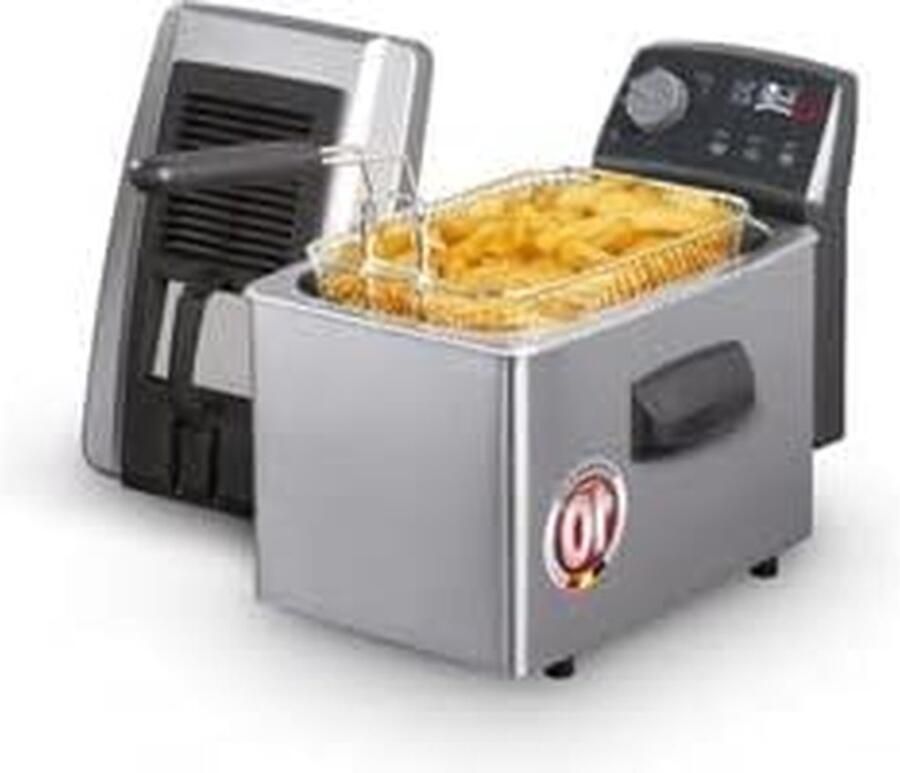 Frituurpan Friteuse Thuis Frituren Uniek Design 3 Liter Zwart Zilver