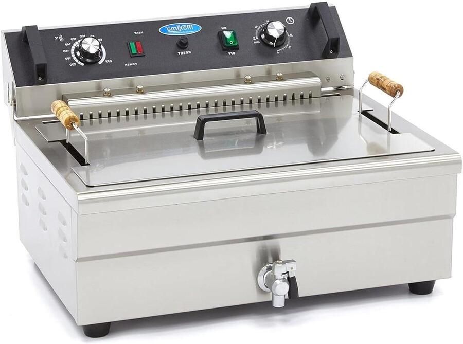 Frituurpan Friteuse Vetpan Grote porties frituren Met tapkraan 20 L RVS