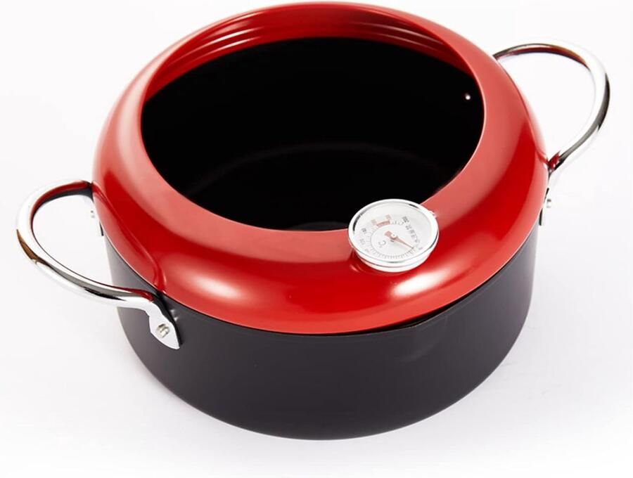 Frituurpan Keukenpan Lekker Frituren Met Thermometer 20 cm Rood