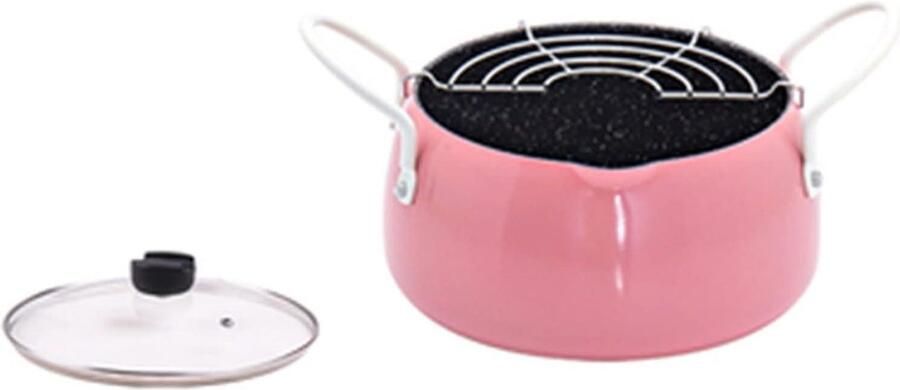Frituurpan Keukenpan Pot Thuis Frituren Grote Capaciteit 16x8 cm Roze