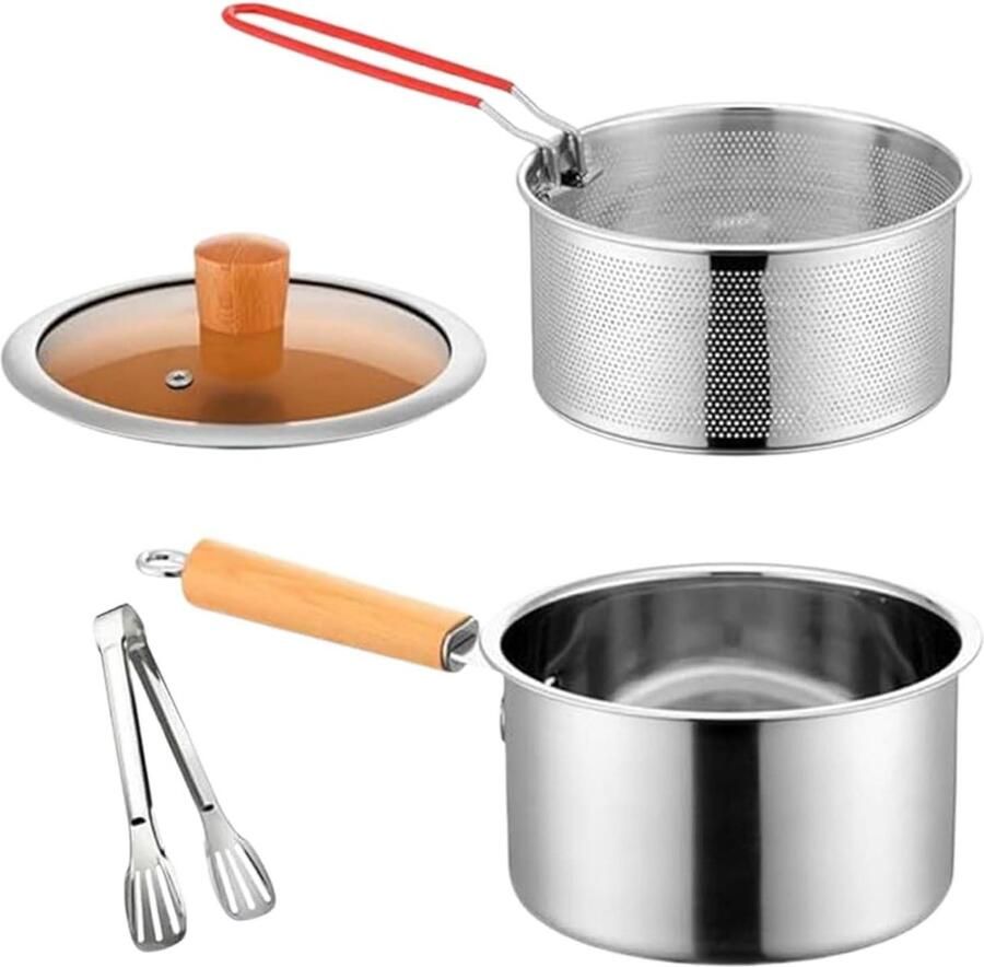 Frituurpan Kookpan Lekker Frituren Efficiënt Frituurdesign 22 cm Zilver