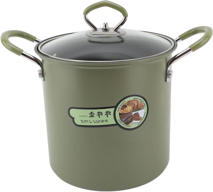 Frituurpan met Mand Oliezeef Pot Thuis Koken Antiaanbaklaag 3 Liter Zwart