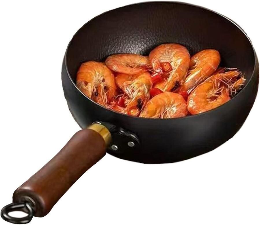 Frituurpan met Deksel Braadpan Koekenpan Gezond Koken Natuurlijke Antiaanbaklaag 26 x 26 x 15 cm Zwart