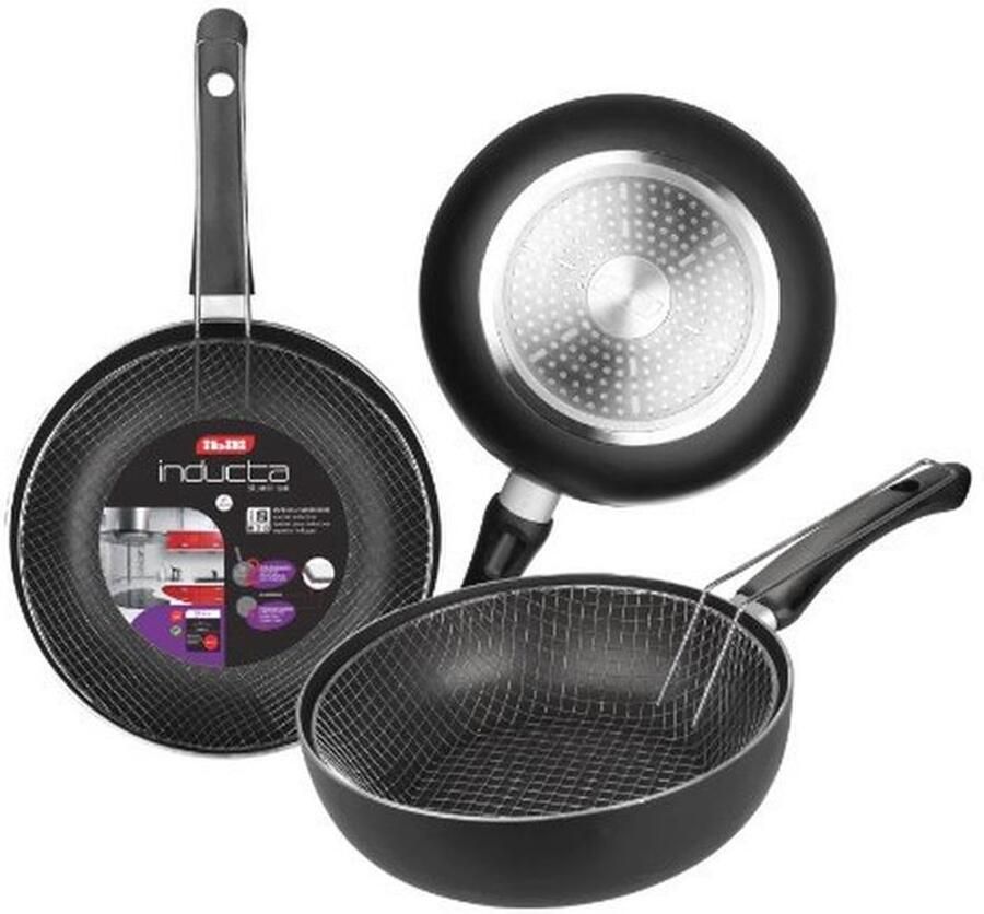 Frituurpan met Mandje Inductie 26 cm Aluminium Antiaanbaklaag